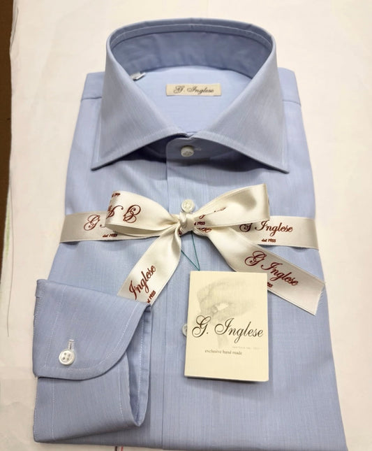 Sky-blue shirt in fine twill