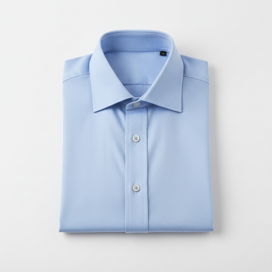 Chemise bleu ciel en twill fin