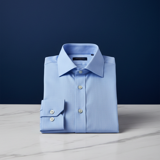 Sky-blue shirt in fine twill