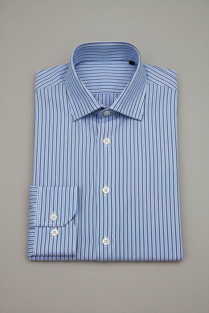 Chemise  Bleue Rayures En Popeline 170/2