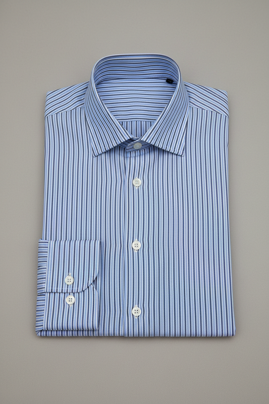 Chemise  Bleue Rayures En Popeline 170/2