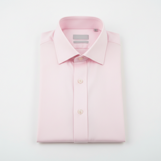Chemise rose clair en twill fin